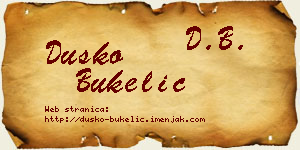 Duško Bukelić vizit kartica